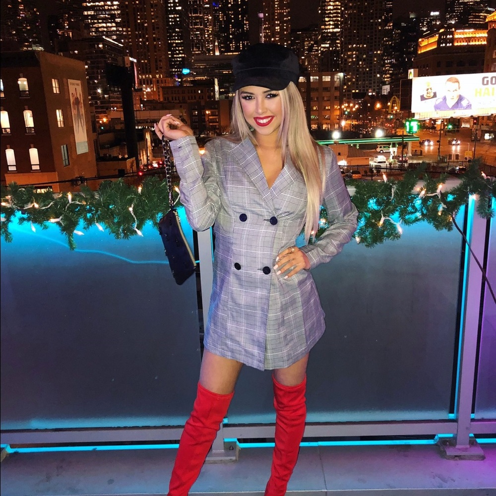 Grey and white blazer